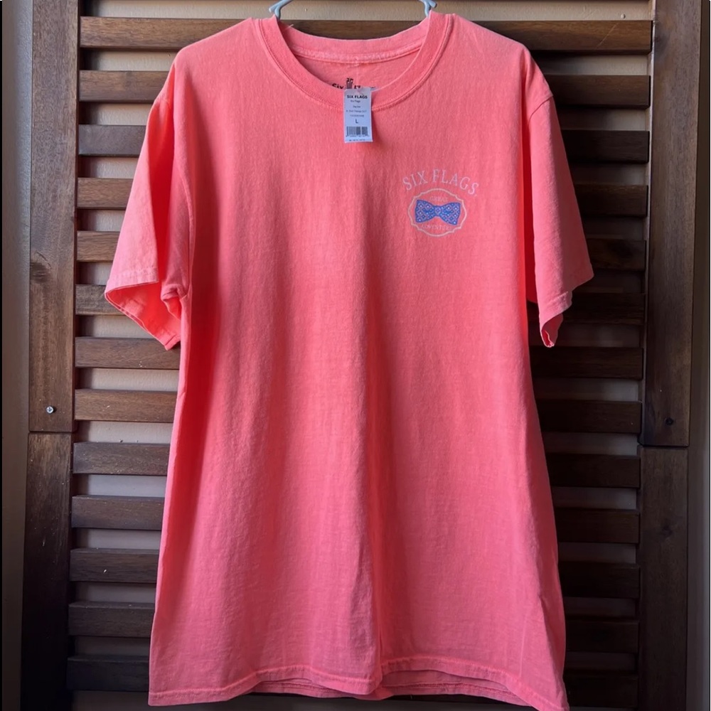 Pink Neon Six Flags Puppy Sweet And Sassy Large Mens
